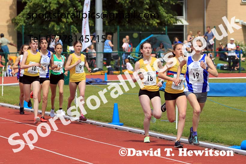 Womens Under-17s 3000 metres, 2022 Northern Inter Counties U17s and U15s Track and Field, York, Thursday, June 2nd. Photo: David T. Hewitson/Sports for All Pics